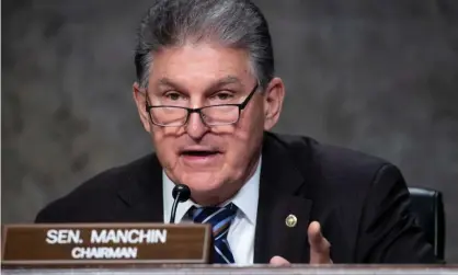  ?? Photograph: Michael Reynolds/EPA ?? ‘The reason Manchin has become the legislativ­e center of gravity is obvious if unstated.’