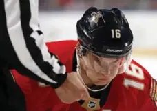  ?? ELIOT J. SCHECHTER/NHLI VIA GETTY IMAGES ?? Aleksander Barkov is on the ice for the majority of the Panthers’ key faceoffs and he’s leading the team with 54 points in 55 games.