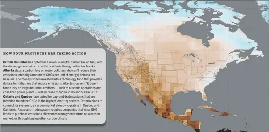  ??  ?? A NASA map shows longer and drier droughts projected for the second half of the century if levels of greenhouse gases continue to increase.