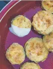  ?? The Denver Post Amy Brothers, ?? Rosemary cornmeal crusted zucchini rounds with grapefruit aioli.