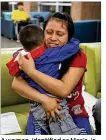  ?? JOE RAEDLE / GETTY IMAGES ?? A woman, identified as Maria, is reunited with her son, Franco, 4, Thursday at El Paso Internatio­nal Airport.