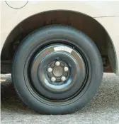  ?? DREAMSTIME ?? A reader’s van has a space saver spare tire.