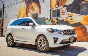  ?? KIA PHOTO ?? The 2019 Kia Sorento is powered by a 290-horsepower, 3.3-litre, V6 engine that makes up to 252 lb.-ft. of torque.