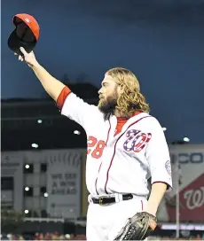  ?? MITCHELL LAYTON/GETTY IMAGES ?? Jayson Werth and the Nationals will avoid the wild-card winner and any momentum they bring with them into the divisional series, but still have to wait until Friday to play the Cubs.