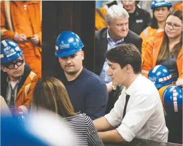  ?? Tijana Martin / the cana dian press ?? Prime Minister Justin Trudeau was at Stelco in Hamilton on Friday as the removal of U. S. tariffs on Canadian steel and aluminum was announced.