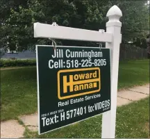  ?? FILE PHOTO ?? A real estate sign is posted on a property in Saratoga Springs.