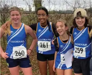  ?? ?? Cookham's u15's girls team silver medallists. Natalie Matthews, Asmi Saha, Eva Bartlett and Jacqueline Heller.