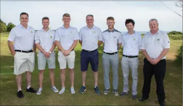  ??  ?? Members of the Blainroe GolfClub: Rory Fahey, Conor McGowan, Joe Neiland Jr., Ciaran Lally, Luke Byrne, Kevin Nolan, and Andy Kavanagh who played in the GUI Senior Cup at Blainroe GC recently. Photos: Tim Thornton.