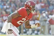  ?? ALABAMA PHOTO/ KENT GIDLEY ?? Alabama redshirt junior outside linebacker Terrell Lewis has played in just four games the past two seasons due to elbow and knee injuries.