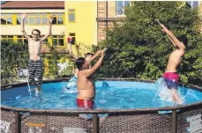  ?? FOTO: MUTPOL ?? Im Sommer konnten die Kinder der Tagesgrupp­e noch in dem neu gebauten Pool herumtoben.