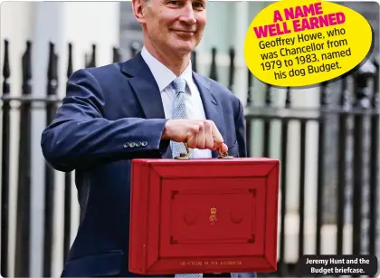  ?? ?? Jeremy Hunt and the Budget briefcase.