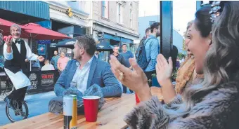  ?? Picture: PETER RISTEVSKI ?? Jaques the Frenchman on a unicycle in Little Malop St at the launch last Friday.