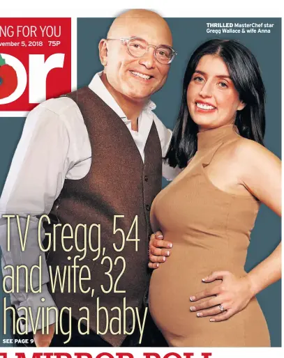  ??  ?? THRILLED MasterChef star Gregg Wallace &amp; wife Anna