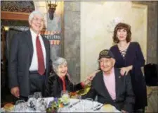  ??  ?? celebrated with is Donald and Carol. 100th birthday was Feb. 16. He wife, Gladys, left, and his two children,