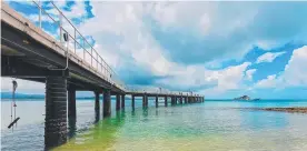  ?? ?? The jetty at Dunk Island, which was repossesse­d by the Bond family after Mayfair defaulted on payment.