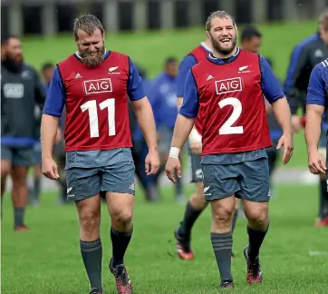  ?? GETTY IMAGES ?? All Blacks props Joe Moody (left) and Owen Franks have played 126 tests between them. The Crusaders will look to bolster their depth at loosehead and tighthead until they return to Super Rugby.