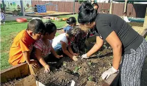  ?? SUPPLIED ?? Children gardening at Wymondley Early Learning Centre in Otara.