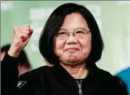  ??  ?? Tsai Ing-wen: insisting on Taiwan’s independen­t status