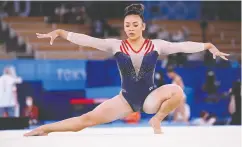  ?? DYLAN MARTINEZ / REUTERS ?? Sunisa Lee of the United States won the women’s allaround artistic gymnastics gold medal Thursday.