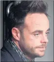  ??  ?? TROUBLED: Ant McPartlin