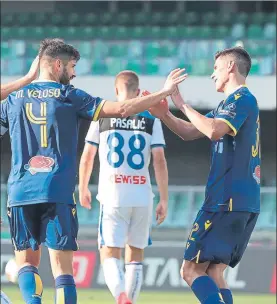  ?? FOTO: EFE ?? El cedido que frustró al Atalanta El codiciado Matteo Pessina (derecha) celebra su gol