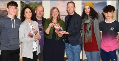 ?? (fifth from left) ?? O’FLAHERTY BOOK FOR CHILDREN LAUNCHED:Colm Cooperlaun­ching Patricia Murphy’s book Leo’s War with her family members (from left) Cian, Audrey, Tim, Aoife and Sean O’Leary at Killarney House on Saturday.