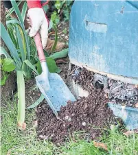  ?? DREAMSTIME ?? Spread the rich dirt created inside your composter on the surface of your soil and let microbes pull the nutrients down in the spring.