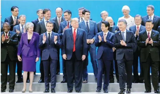  ??  ?? World leaders during the G20 Leaders’ Summit family photo on November 30, 2018 in Buenos Aires