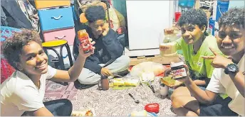  ?? Picture: FIJI FA MEDIA ?? Some members of the Tailevu Naitasiri team during breakfast.