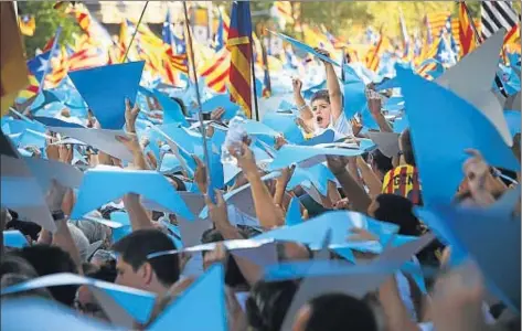  ?? ANA JIMÉNEZ ?? La Via Lliure, en la Meridiana, el pasado 11 de septiembre