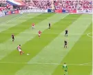  ??  ?? No pressure: Charlton defender Naby Sarr passes to goalkeeper Dillon Phillips