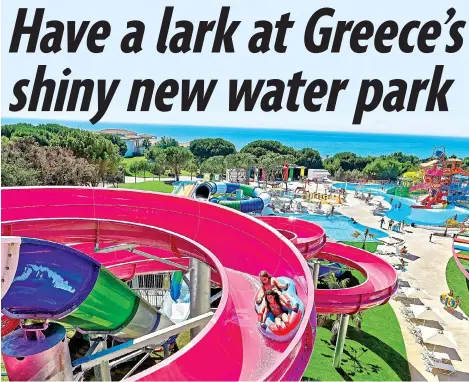  ??  ?? Here we go! One of the spectacula­r slides at the Riviera Olympia Mega Resort. Inset: Jet-skiing is on offer, too