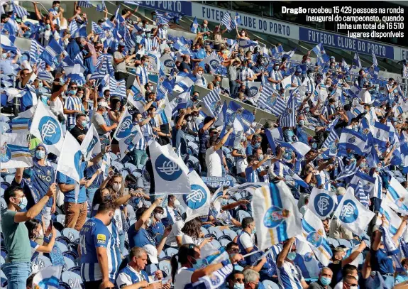  ??  ?? Dragão recebeu 15 429 pessoas na ronda inaugural do campeonato, quando tinha um total de 16 510
lugares disponívei­s