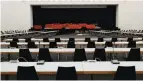  ?? PHOTO: REUTERS ?? The empty plenary hall at the congress centre in Davos, Switzerlan­d, this year