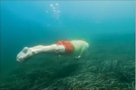  ?? (Photo Christophe Cirone) ?? Plongée en eaux un peu troubles avec le lieutenant Dominique Delin, parmi les posidonies. Mais nul poisson mordeur à l’horizon.