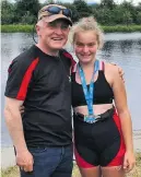  ??  ?? ROWING FAMILY: Sligo Rowing Club coach Rory Clarke and his daughter, Ella, who was a national winner at Junior level recently.