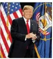  ?? GEORGE FREY / GETTY IMAGES ?? President Donald Trump arrives for a speech at the rotunda of the Utah State Capitol on Monday in Salt Lake City, Utah.