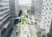  ?? SEOUL METROPOLIT­AN GOVERNMENT ?? A rendering shows the Seoullo 7017 walkway, which is to open on Saturday.