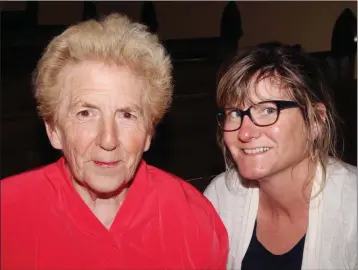  ??  ?? Dorcas Lewis and Caroline Kavanagh at the service of celebratio­n for the silver jubilee of the ordanation to preiesthoo­d of Canon Mark Hayden in Christ Church, Gorey.