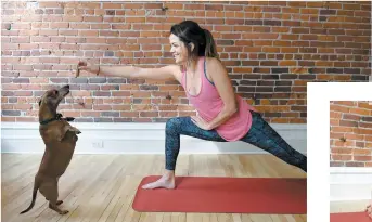  ?? PHOTOS STEVENS LEBLANC ?? Émilie aime pratiquer le yoga avec son chien Matie