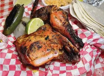  ?? ?? The chicken at Pollos Asados Los Norteños was all about balance — a tangy marinade evenly distribute­d salt and citrus throughout the skin, while the meat was both smoky and juicy.