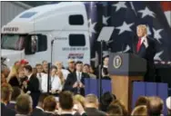  ?? ALEX BRANDON — THE ASSOCIATED PRESS ?? President Donald Trump speaks about tax reform during an event at the Harrisburg Internatio­nal Airport, Wednesday in Middletown, Pa.