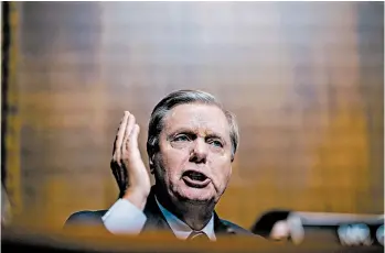  ?? MELINA MARA/WASHINGTON POST ?? Sen. Lindsey Graham says the president is not going to give up on his demand for more than $5 billion for a border wall.