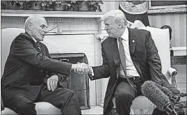  ?? [JABIN BOTSFORD / THE WASHINGTON POST] ?? Five months after becoming White House chief of staff, John Kelly, left, is pivotal to President Donald Trump’s political fate, acting as his gatekeeper and perhaps most trusted adviser.