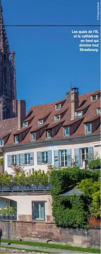  ??  ?? Les quais de l’Ill, et la cathédrale en fond qui domine tout Strasbourg.