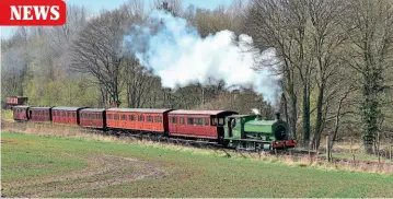  ?? MATT DITCH ?? Left: Barclay 0-4-0ST Horden taking a loaded test train out of East Tanfield and up East Tanfield bank on April 16.