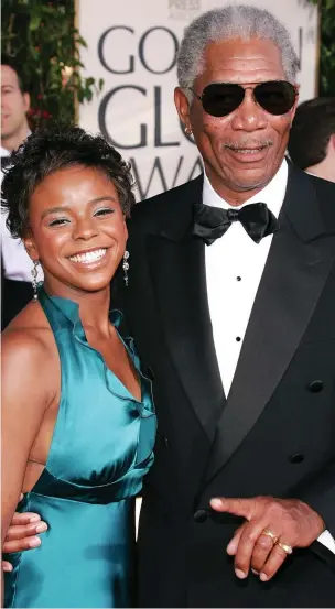  ??  ?? Morgan Freeman and Miss Hines in 2005: She was 45 years his junior