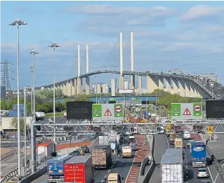  ??  ?? Twenty per cent of foreign truckers using the Dartford Crossing fail to pay the toll