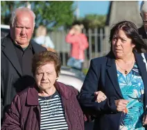  ??  ?? Family: Jason’s sisters Tracey and Marilyn, with Tracey’s husband David Lynch, at court yesterday and, right, his parents John and Rita Corbett with daughter-in-law Pauline in Limerick on Tuesday