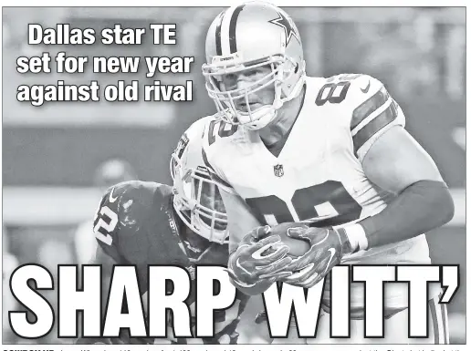  ??  ?? COWBOY UPUP: JJason WiWitten hhas 146 catchesh ffor 11,489489 yardsd andd 13 touchdowns­hd iin 28 career games againsti the Giants but balked at the idea he is a Giants killer, saying, “They’ve won two Super Bowls while I’ve been here, too.”